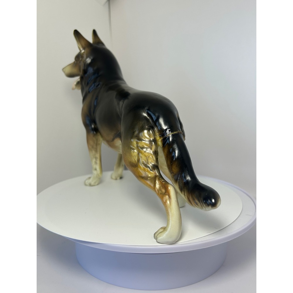 Vintage Ceramic German Shepherd Dog Figurine Made in Japan Hand Painted Repaired - Picture 14 of 16